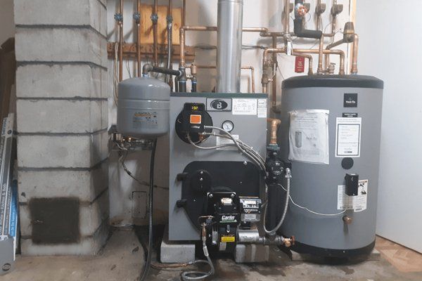 A Buderus boiler and Heat-Flo water heater installed by Gottier Fuel